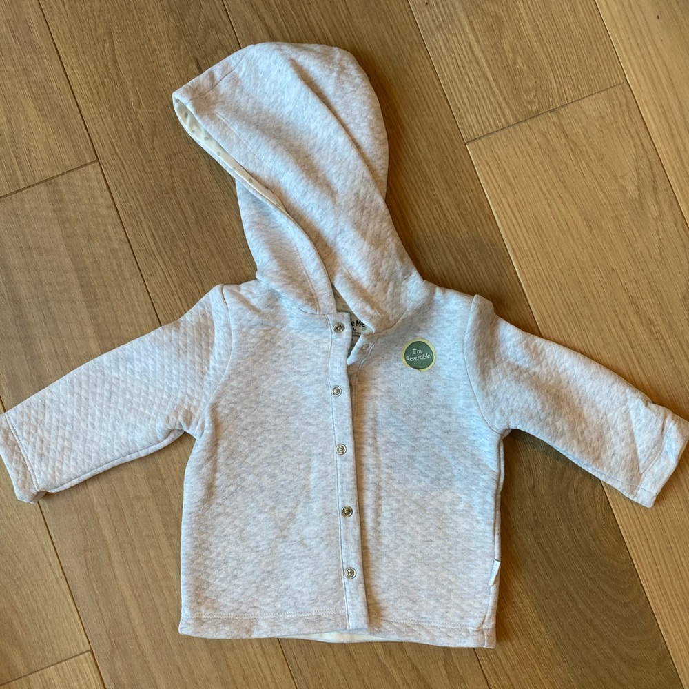 Cotton sweater jacket with hood